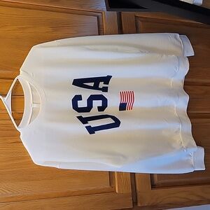 Women's Lightweight Long Sleeve USA Sweatshirt, Sz S